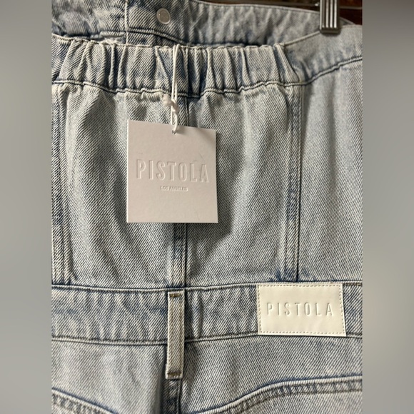 Anthropologie Pistola Daphne Strapless Denim High Rise Barrel Leg Jumpsuit - Picture 11 of 16